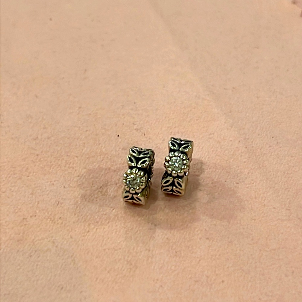 Pandora Twice as Nice Set of 2 Sterling Spacers with Clear CZ. #791224CZ
